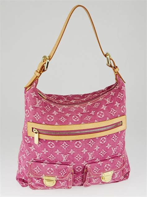 LOUIS VUITTON Denim Baggy GM Fuchsia